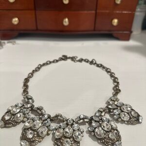 J Crew Elegant Silver Statement Necklace